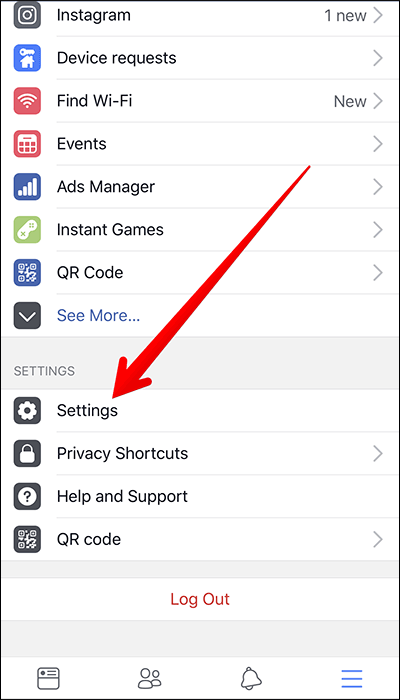 Vào Cài đặt Facebook