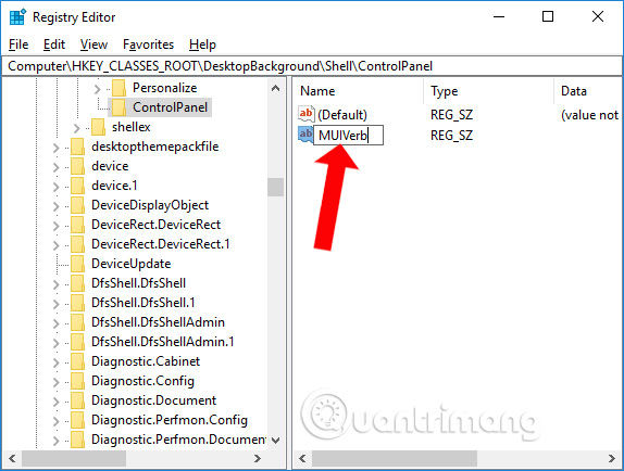Đặt tên cho giá trị MUIVerb