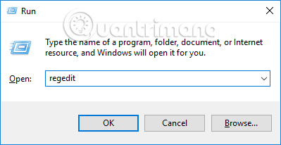 Nhập từ khóa regedit