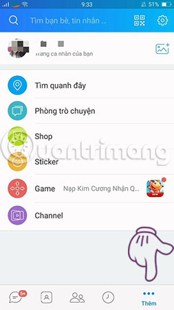 Chọn vào biểu tượng dấu 3 chấm 