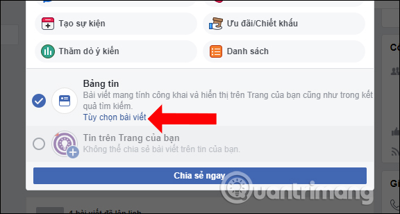 Tùy chọn đăng bài 