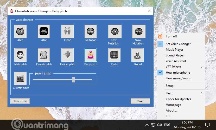 Phần mềm Clownfish Voice Changer 