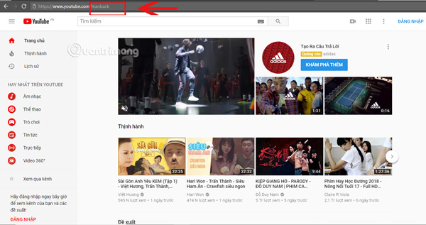Thêm đoạn lệnh ngắn vào Youtube 