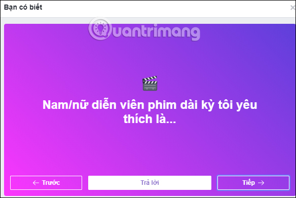 Chọn hình nền câu trả lời