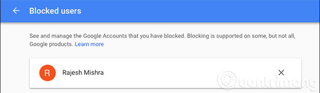 Xem người dùng bị chặn trên Google Photos