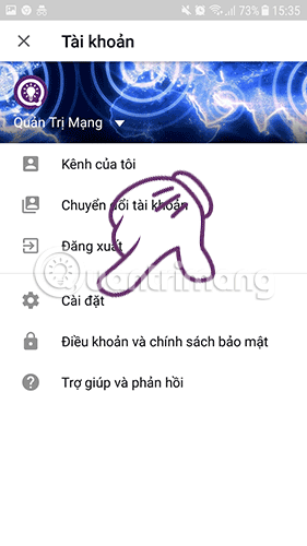 Vào cài đặt ứng dụng YouTube