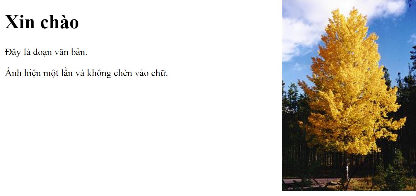 Ảnh không còn chèn vào chữ khi đổi vị trí 