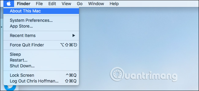 Chọn About This Mac