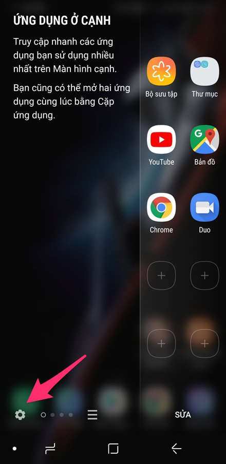 Bấm vào biểu tượng cài đặt ở góc trái bên dưới