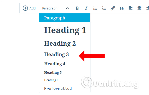 Chèn Heading bài viết