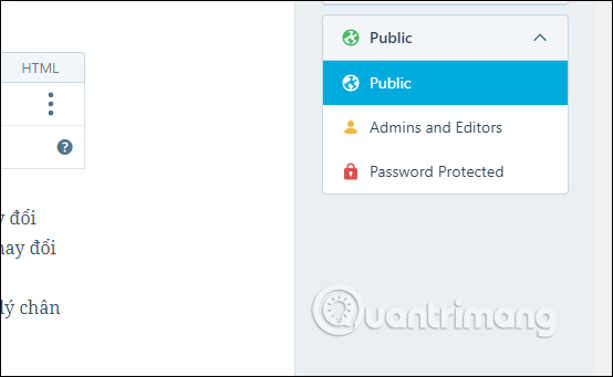 Chọn chế độ công khai bài viết