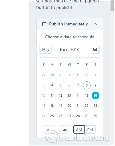 Chọn thời gian đăng bài