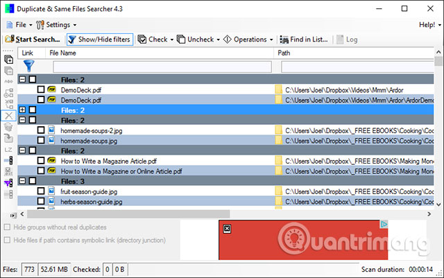Phần mềm Duplicate & Same Files Searcher