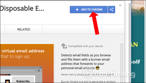 Cài đặt Burner Emails