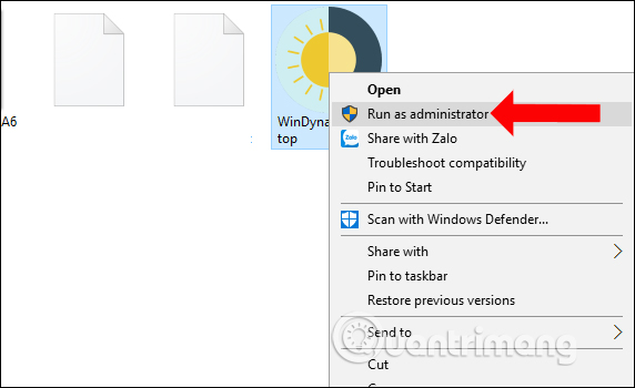 Chạy công cụ bằng quyền Admin