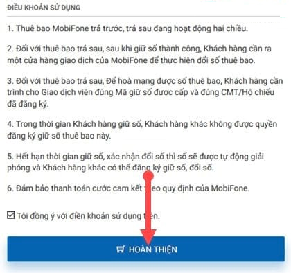 Đồng ý với điều khoản 