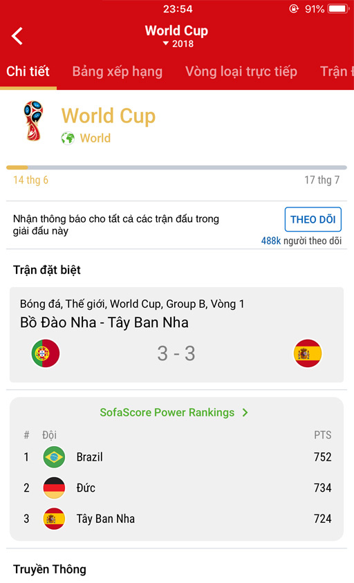 Thêm lịch thi đấu World Cup 2018 vào widget tiện ích 4