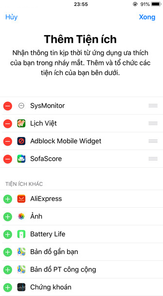 Thêm lịch thi đấu World Cup 2018 vào widget tiện ích 8