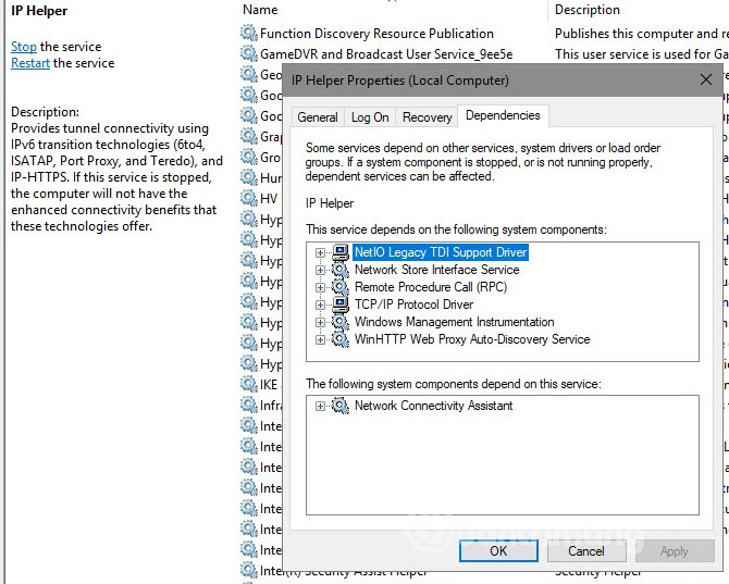 Click vào tab Dependencies 