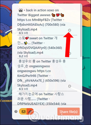 Xóa file đã tải lên