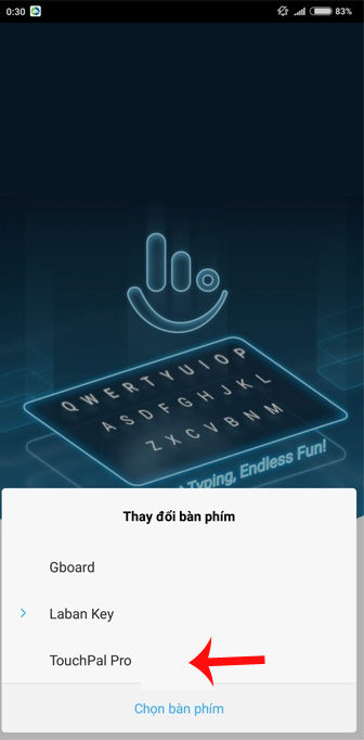 Ứng dụng bàn phím TouchPal Keyboard Pro 3