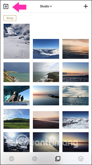 Nhấn vào biểu tượng máy ảnh 