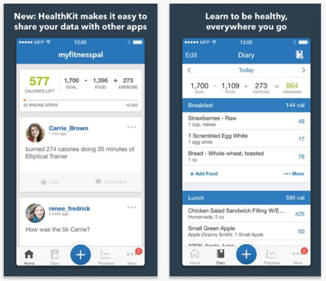 Thay vì Health, dùng MyFitnessPal