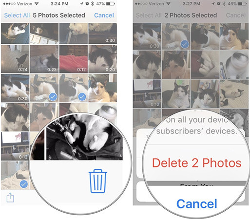 Chọn Delete x Photos để xóa ảnh