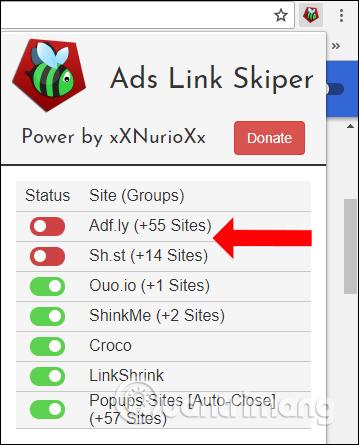 Tắt tên miền hỗ trợ