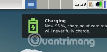 Thông báo đang sạc pin