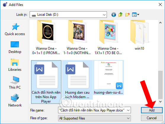 Chọn file cần nén