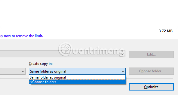 Chọn thư mục lưu