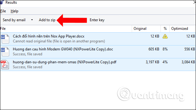 Nén file thành file zip