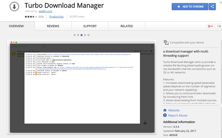 Extension Chrome Download Manager