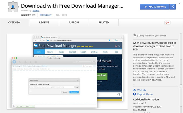 Extension Fruumo Download Manager
