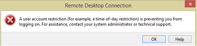 Lỗi khi đăng nhập kết nối máy tính từ xa không cần mật khẩu