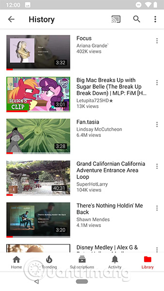 Chạm vào menu ba dấu chấm