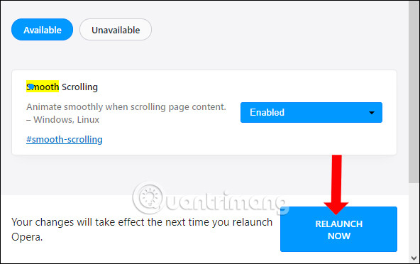 Khởi động lại ứng dụng 