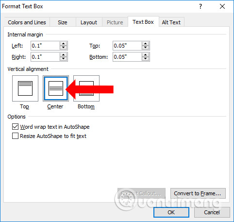 Đưa nội dung ra giữa 