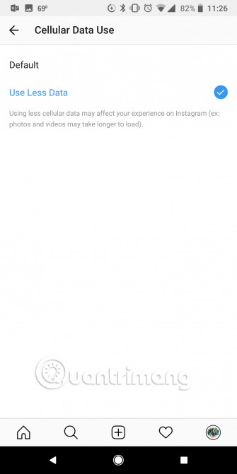 Chọn Use Less Data