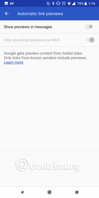 Chọn Only download previews on Wi-Fi