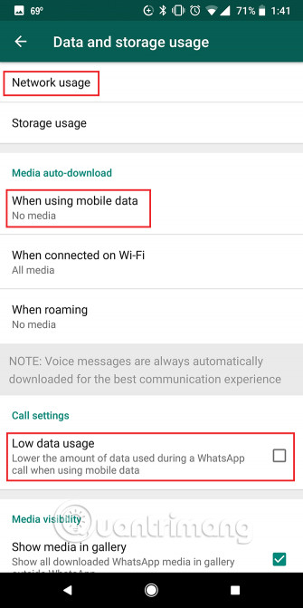 Chạm vào When using mobile data