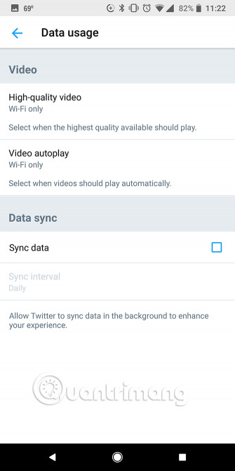 Bỏ chọn Sync data