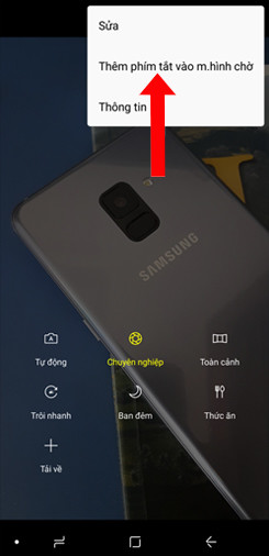 Thêm phím tắt chụp ảnh