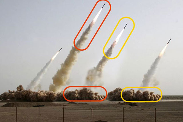 Bức ảnh nổi tiếng đã được chỉnh sửa của một vụ phóng tên lửa do chính phủ Iran tung ra năm 2008