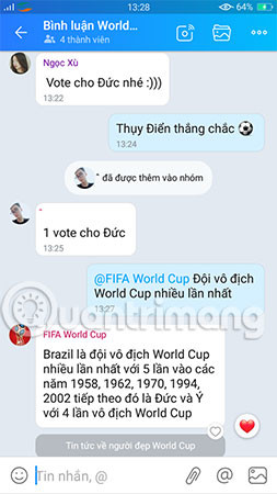 Lúc này các bạn đã có thể bắt đầu "chém gió" với nhau về các trận bóng