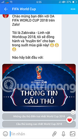 Chọn Quan tâm 