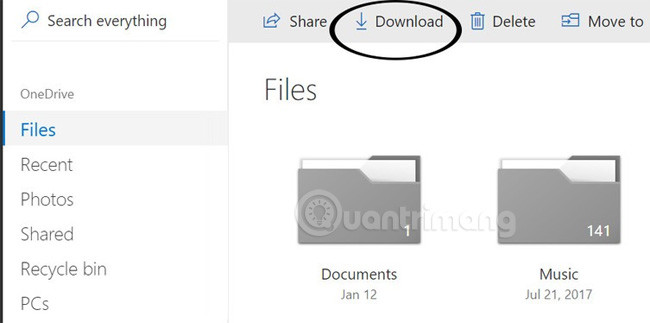 Tải ảnh trên OneDrive về máy tính