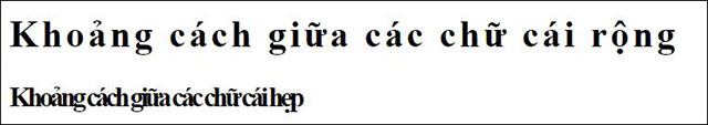 Xác định khoảng cách giữa các chữ cái bằng letter-spacing