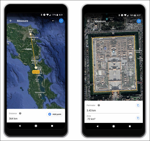 Dễ dàng tính quãng đường và diện tích một khu vực ở bất kì đâu
